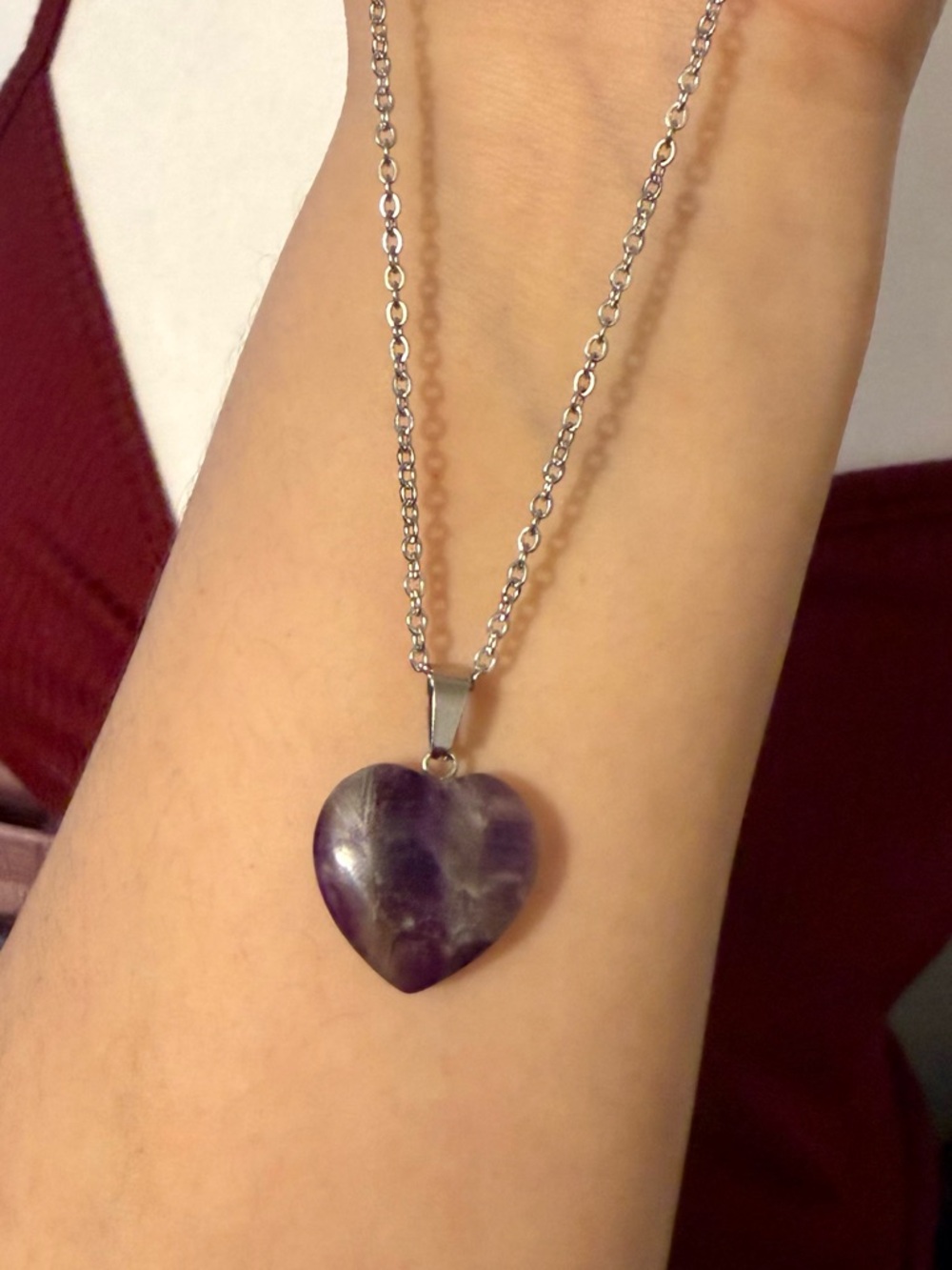 Natural Amethyst Heart Purple Quartz Crystal Crescent Gemstone